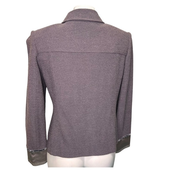 St John Collection Grey Double Breasted Wool Blazer Size 8 Classic Neutral - Picture 2 of 11